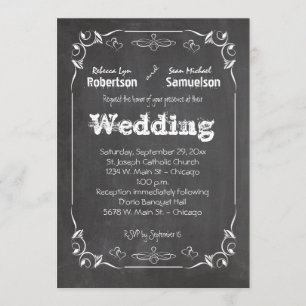Chalkboard Eat Drink And Be Married Wedding Invite