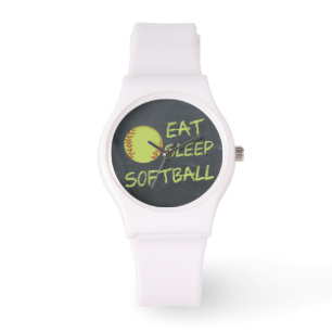 Chalkboard Eat Sleep Softball Watch