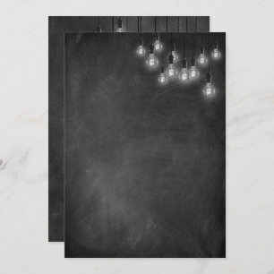 Chalkboard Edison Lights Modern Invitation