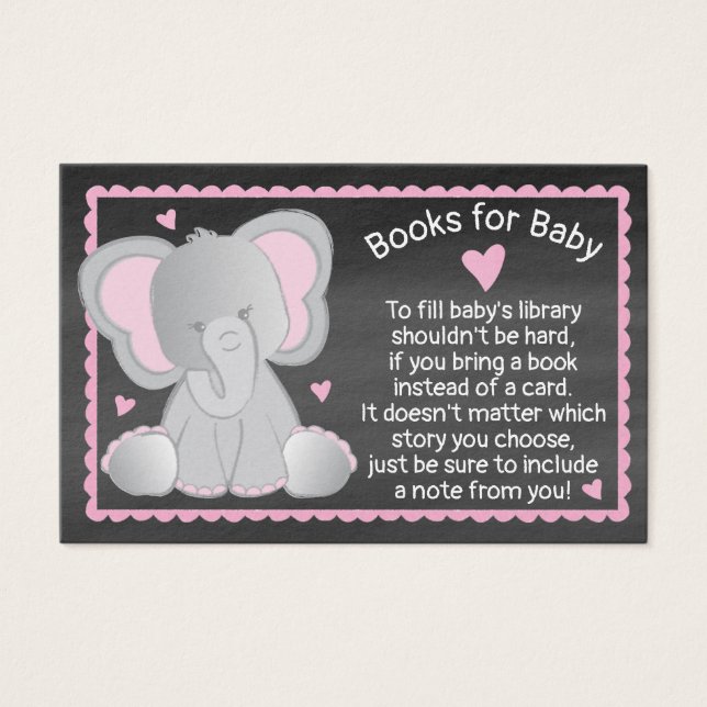 Chalkboard Elephant Baby Girl Shower Apportez un l (Devant)