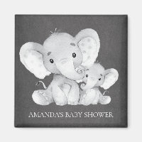 Chalkboard Elephant Baby Shower Favour Magnet
