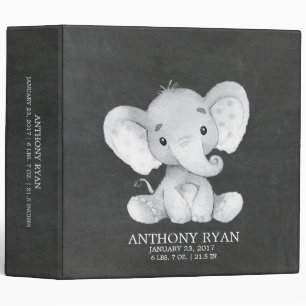 Chalkboard Elephant Shower Baby Photo Album Binder