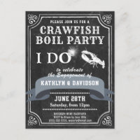 Chalkboard Engagement Crawfish Boil Invitation