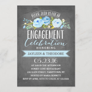 Chalkboard Engagement   Engagement Party Invitation