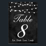 Chalkboard Fairy Lights & Hearts Party Table 8 Table Number<br><div class="desc">Share the joy with this beautiful & magical fairy lights with sweet looking hearts design & get your lovely guests to Eat,  Drink,  Love & Laugh! Great as a highlight for your party! ❤❤</div>