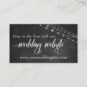 Chalkboard & Fairy Lights Wedding Website Enclosure Card