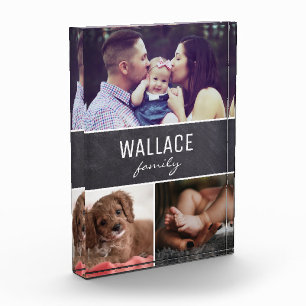 Chalkboard Family photo collage Vertical Block