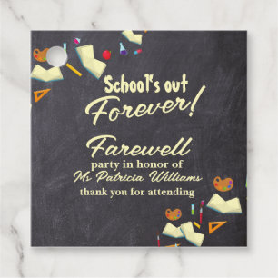 Chalkboard Farewell Retired Teacher Party  Favour Tags