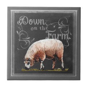 Chalkboard Farm   Down on the Farm Sheep Tile