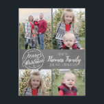 Chalkboard Farmhouse Rustic Christmas Photo Card<br><div class="desc">Chalkboard Farmhouse Rustic Christmas Family Photo Postcard
• Add up to 4 Images and add your names!</div>