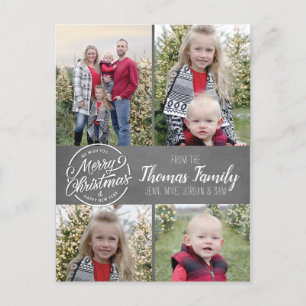 Chalkboard Farmhouse Rustic Christmas Photo Card
