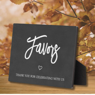 Chalkboard (faux) Wedding Favours sign Tabletop  Plaque