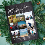 Chalkboard Favourite Memories Yearly Photo Collage Holiday Card<br><div class="desc">The Favourite Memories Photo Collage Holiday Card is the perfect way to celebrate your year in review with a stylish, personalized touch. This holiday card features a chalkboard background and photo template for 10 photos, showcasing a photo grid of 9 images on the front to highlight your family’s best moments,...</div>