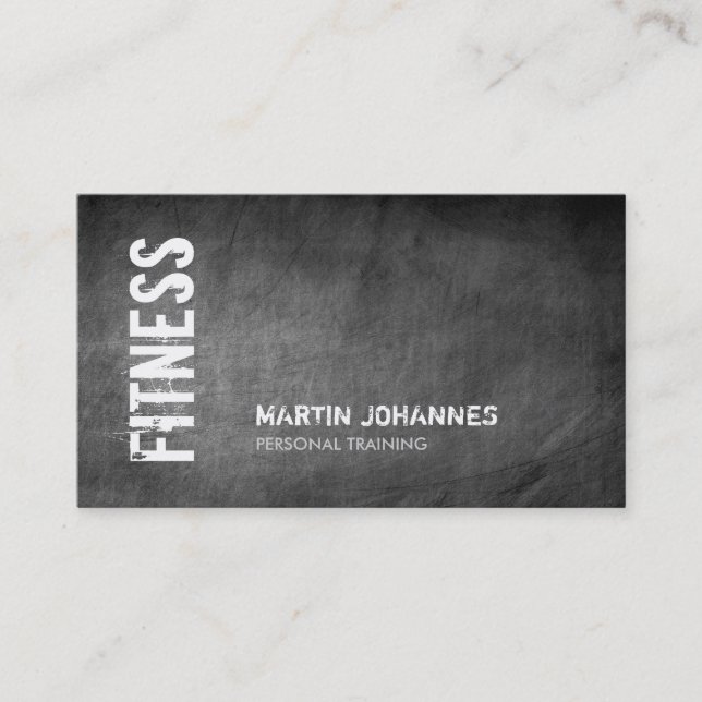 Chalkboard Fitness Personal Trainer Carte de visit (Devant)