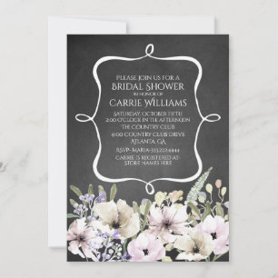 Chalkboard Floral Bridal Shower Invitation