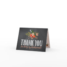 Chalkboard Floral Bridesmaid Thank You