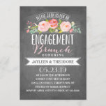 Chalkboard Floral Brunch | Engagement Party Invitation<br><div class="desc">This Engagement Party Brunch Invitation features lovely watercolored flowers and a mix of modern typography,  all on a trendy chalkboard background. Send your guests an invite they won't forget! For an even more memorable invitation select a die-cut shape,  textured paper or a double thick paper.</div>