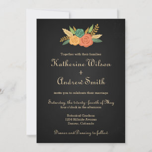 Chalkboard Floral Faire-part de mariage