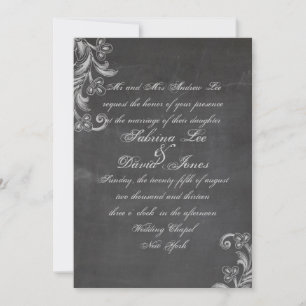 Chalkboard Floral Faire-part de mariage