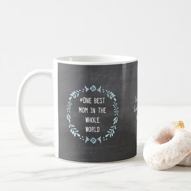 Chalkboard Floral Garland Best Mom Mug (Avec donut)