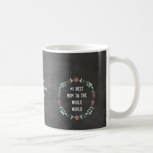 Chalkboard Floral Garland Best Mom Mug