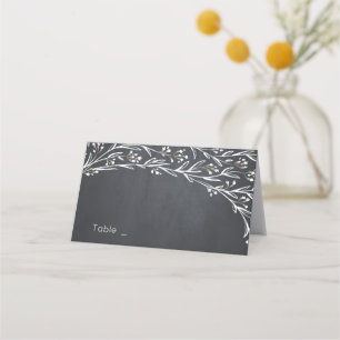 Chalkboard floral rustic wedding place cards
