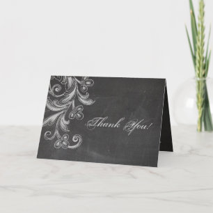 Chalkboard Floral Thank You Card