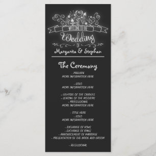 chalkboard flourishes handwritten wedding programs