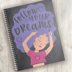 Chalkboard Follow Your Dreams Inspirational Notebook