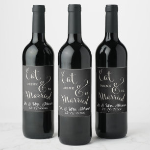 Chalkboard Forever and Always Wine Labels