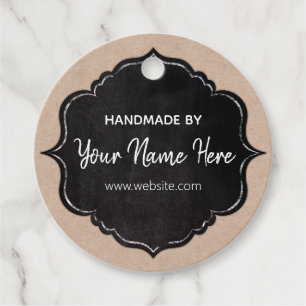 Chalkboard Frame On Kraft Paper Handmade Favour Tags