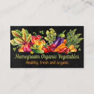 Chalkboard Fresh Homegrown Vegetable Business Card