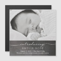 Chalkboard Full Photo Baby Announcement