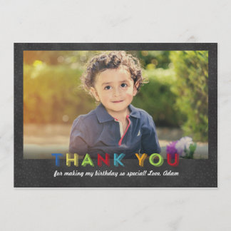 Chalkboard Fun Thank You Photo Card
