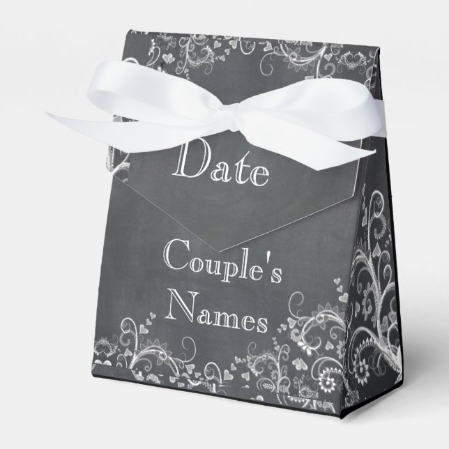 Chalkboard Gay Lesbian Wedding Ceremony Favours Favor Box (Front Side)