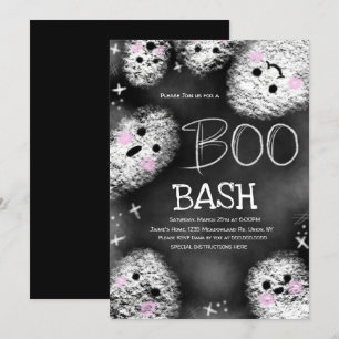 Chalkboard Ghost Boo Costume Halloween Birthday  Invitation