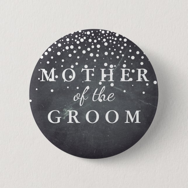 Chalkboard Glitter Mother of the Groom Wedding 2 Inch Round Button (Front)