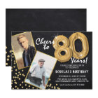 Chalkboard Gold Balloons 2 Photo 80th Birthday