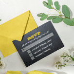 Chalkboard Gold Bar Mitzvah RSVP Card<br><div class="desc">These rustic RSVP Cards are perfect for any Bar Mitzvah celebration. Each line of text is fully customizable to say just what you want!

Matching products available in the Bar Mitzvah Celebration Collection.</div>