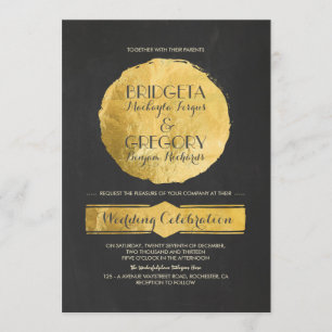 Chalkboard Gold Foil Faire-part de mariage
