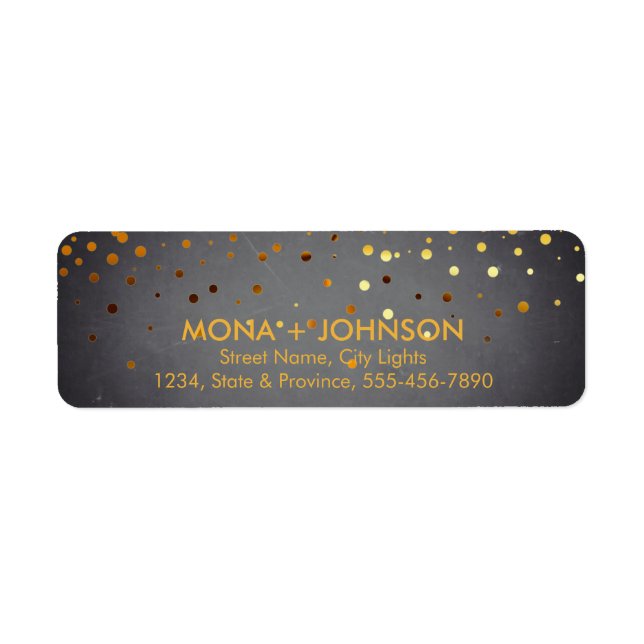 Chalkboard Gold Glitter Sparkle Confetti Dots (Front)