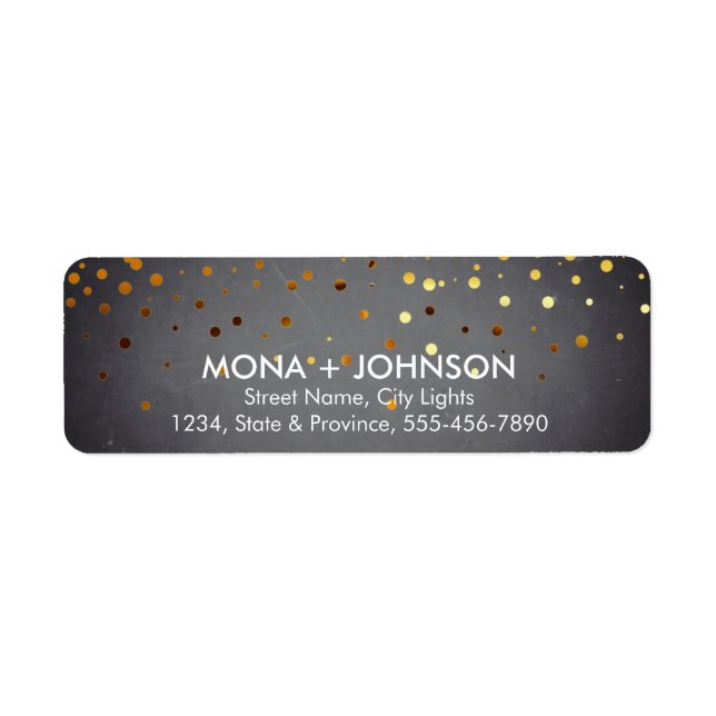 Chalkboard Gold Glitter Sparkle Confetti Dots (Front)