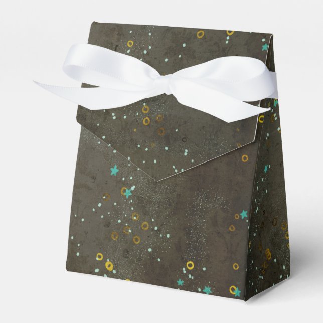 Chalkboard Gold Silver Stars Constellation Sky Favor Box (Front Side)
