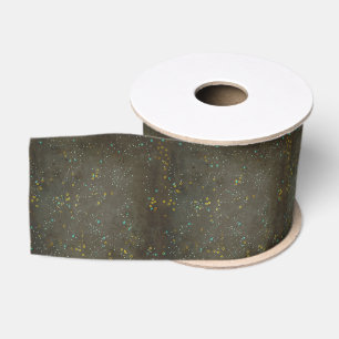 Chalkboard Gold Silver Stars Constellation Sky Grosgrain Ribbon