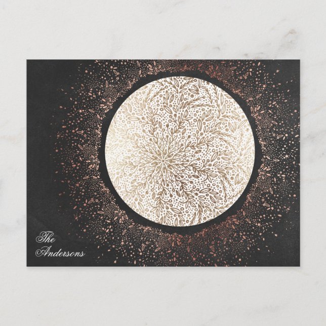 Chalkboard Gold Star Christmas Holiday Postcard (Front)