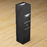 Chalkboard Graduation Gift Wine Box<br><div class="desc">This wine box features a chalkboard background and a white graduation mortar board hat.  Add your own well wishes,  congratulations,  pat on the back and more to your favourite graduate.  Congratulations to this years class! Great for trade school,  medical school,  law school and academies.</div>