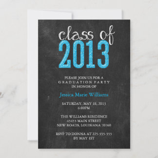 Chalkboard Graduation Party | Glitter Invitation
