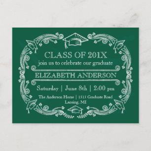 Chalkboard Graduation Party Postcard