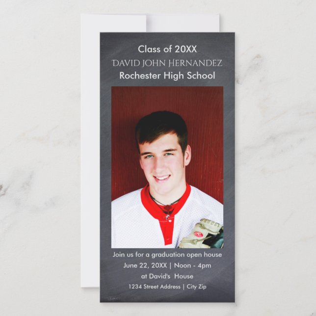 Chalkboard Graduation Photo Card (Front)