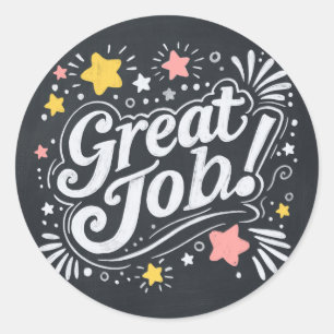 Chalkboard Great Job Stickers avec des étoiles et 